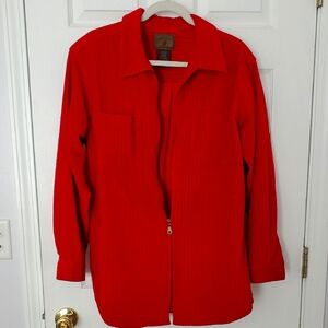 Red 100% cotton Front-zip Jacket (sz Large)